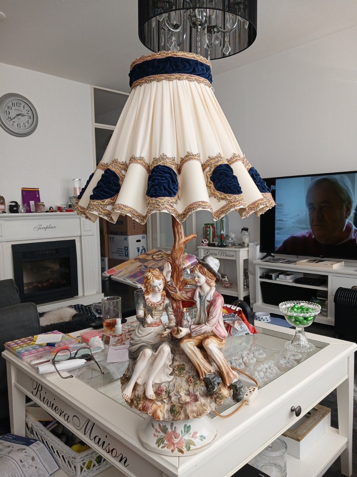 capodimonte lamp met gratis kap, Ophalen
