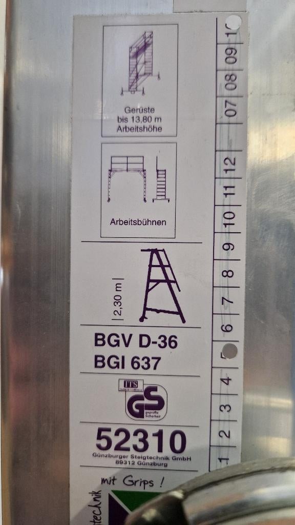 Bordes trap aluminium, Ophalen, Zo goed als nieuw, Trap, 2 tot 4 meter