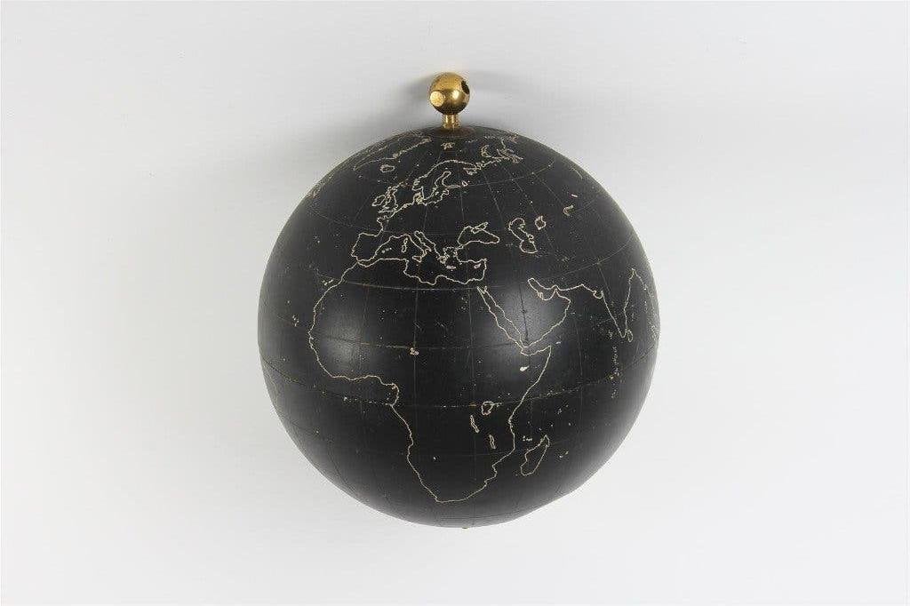 Waanzinnig grote 38cm Terrestrial Slate Globe Philips, 1950, Gebruikt, 38 cm, Ophalen of Verzenden, Metaal