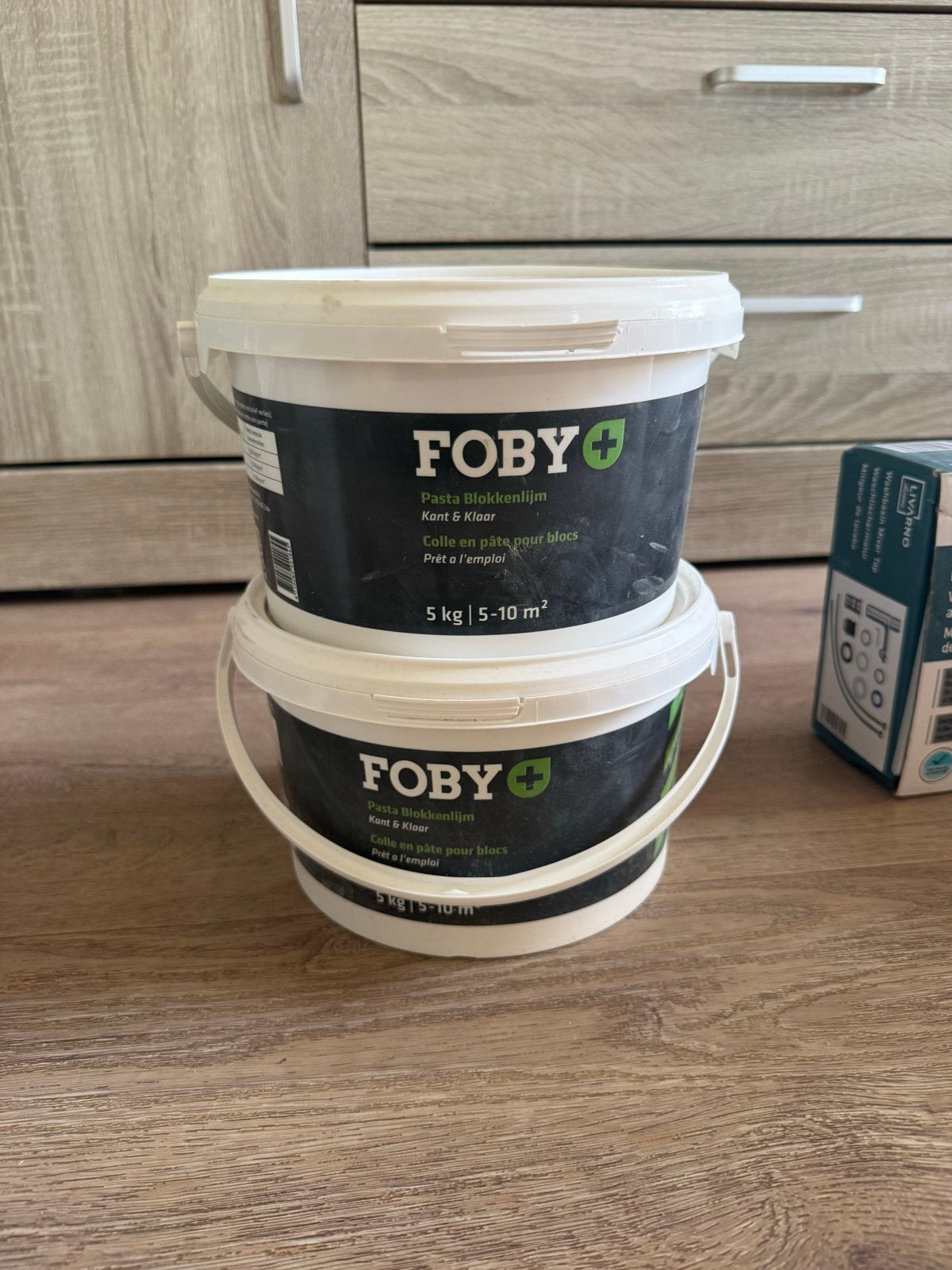 2x FOBY+ Pasta Blokkenlijm Kant & Klaar 5 kg, Ophalen, Nieuw
