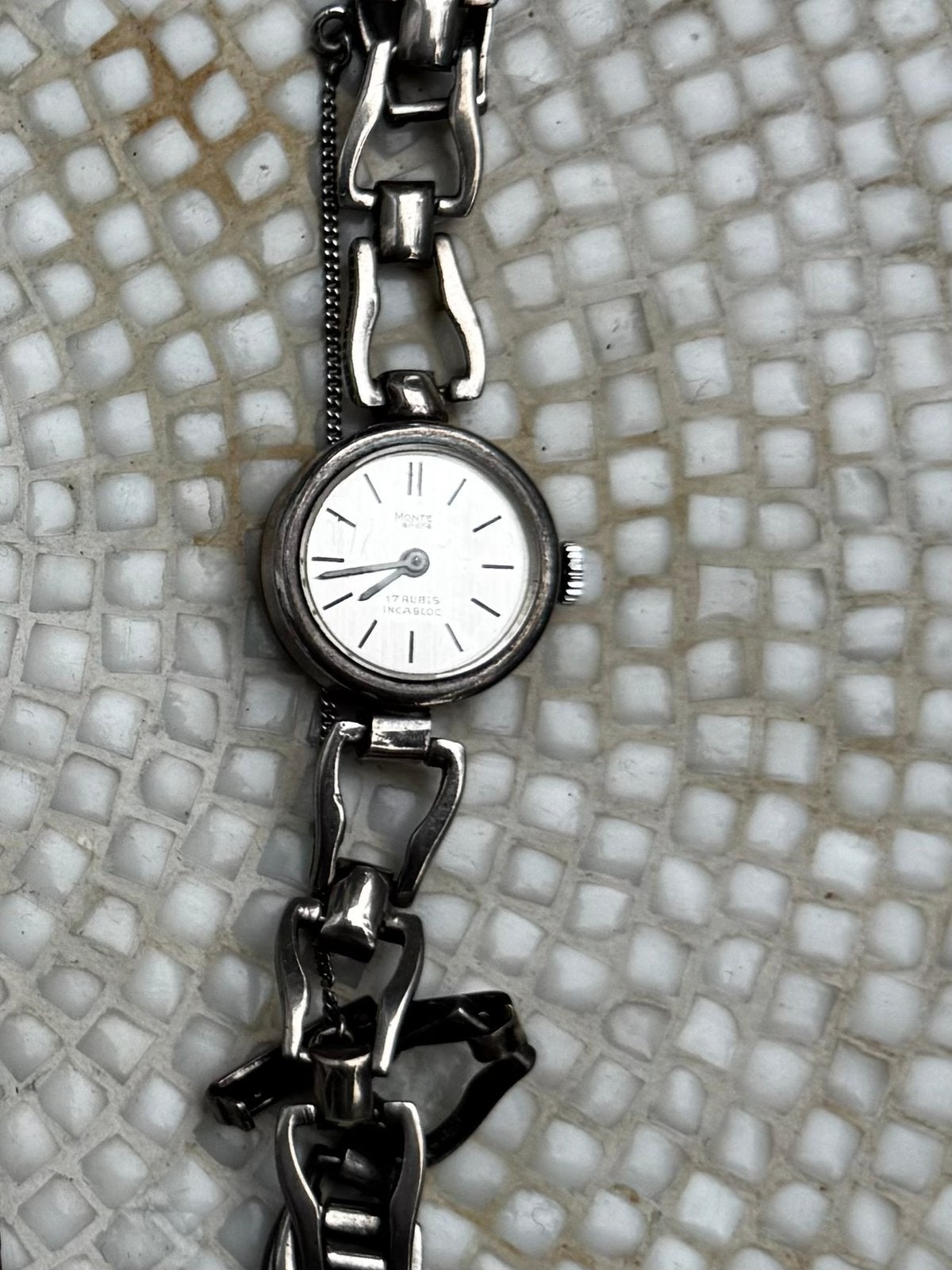 Vintage dames horloge, Ophalen of Verzenden, Gebruikt, Zilver, Zilver
