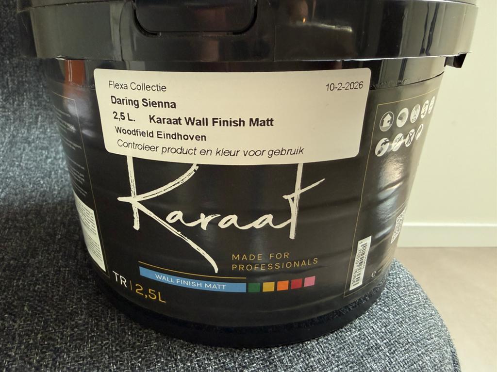 Flexa Karat Wall Finish Matt Daring Sienna 2.5L, Ophalen, Overige kleuren, Nieuw, Verf