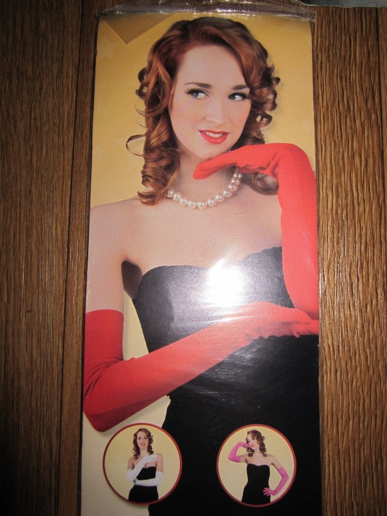 Dames gala handschoenen zwart-wit-groen-rood en roze Nieuw ., Ophalen of Verzenden, Nieuw, Carnaval, Accessoires