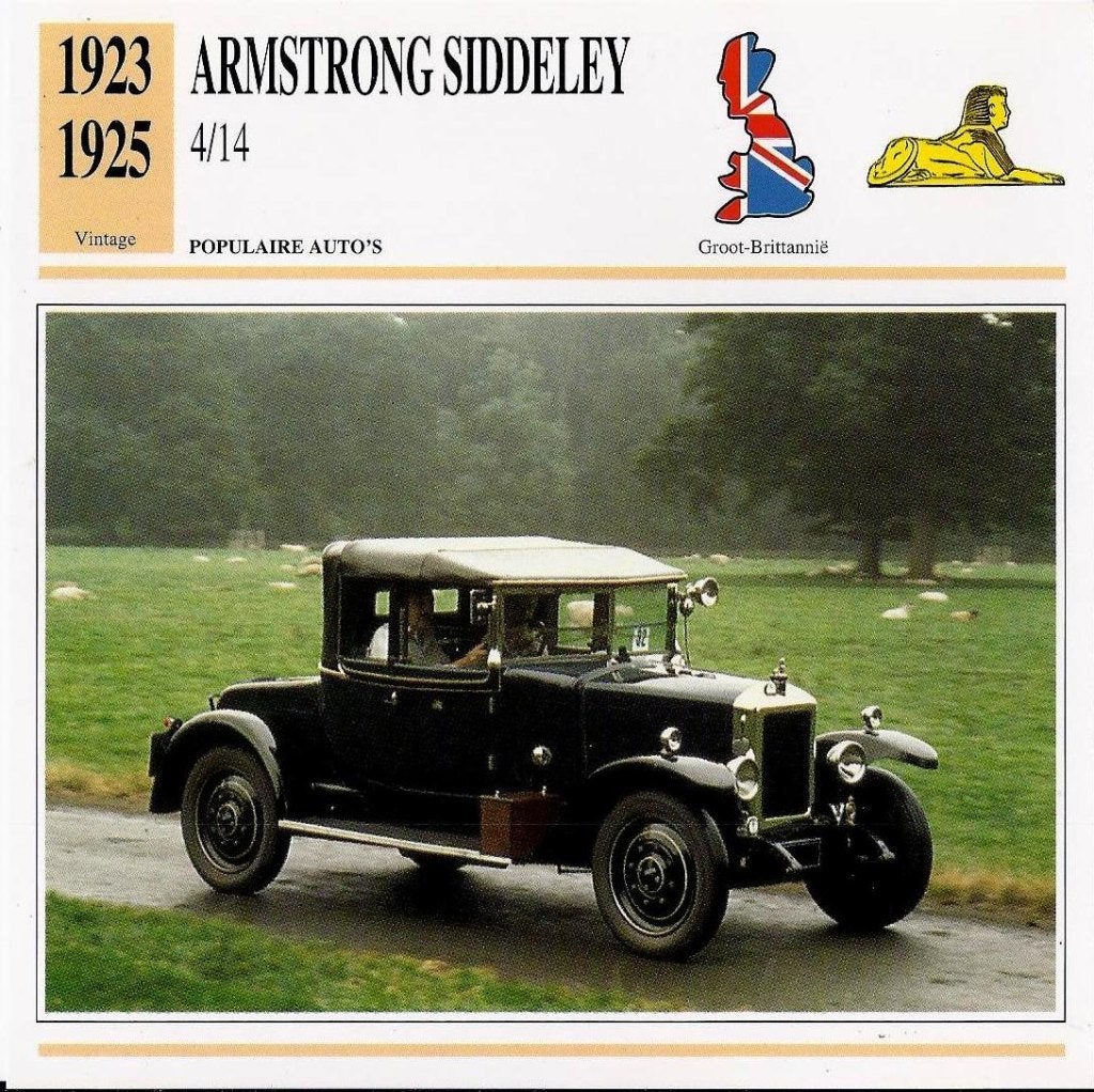 A11 autokaart amstrong siddeley 4/14, Ophalen of Verzenden, Zo goed als nieuw, Auto's