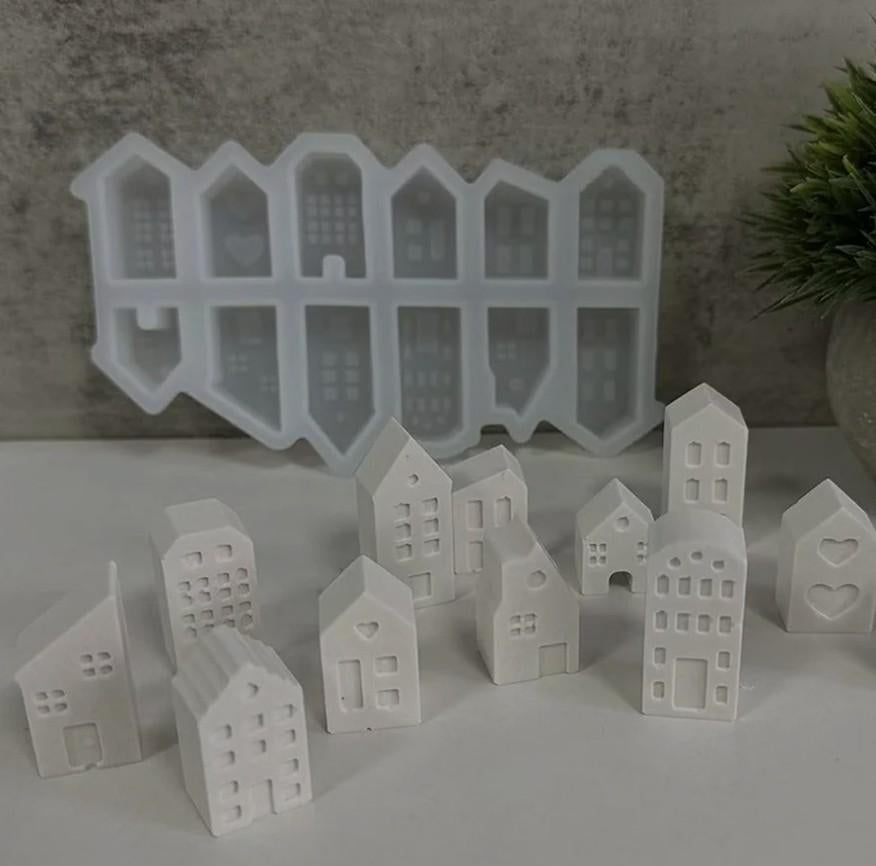 Siliconen mallen voor huisjes - decoratie - gips -, Gebouwen, Gereedschap of Toebehoren, Nieuw, Ophalen of Verzenden