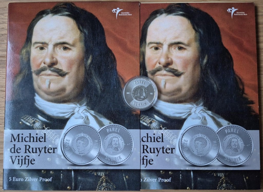KNM 2007 Michiel de Ruijter Vijfje Zilver Proof, Verzenden, Koningin Beatrix, Zilver, Euro's