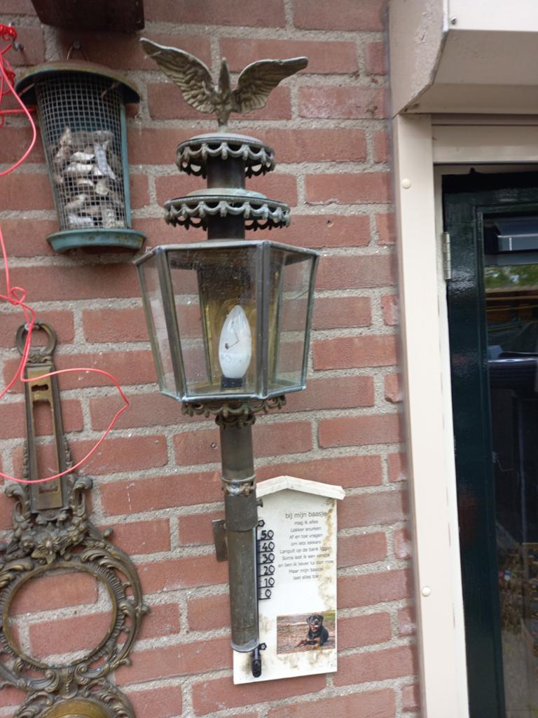 Buiten lamp koetslamp 65  cm koper, Tuin en Terras, Buitenverlichting, Ophalen of Verzenden, Netvoeding, Minder dan 50 watt, Wandlamp
