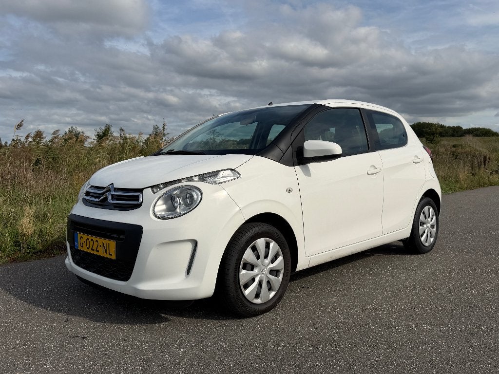 Citroën C1 1.0 VTi 72PK S&S 5D 2019 Wit Airco, Auto's, Dealer onderhouden, Stof, Zwart, 4 stoelen
