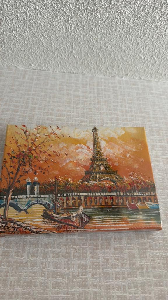 Schilderij klein herfst in parijs mooi nieuw Paris €60 leuk, Ophalen of Verzenden, Stads- / dorpsgezicht