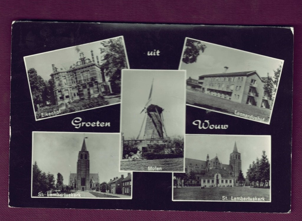 Wouw (N.Br.) - Groeten uit - o.a. Eikenhof - 1978 (p. M'burg, Ophalen of Verzenden, 1960 tot 1980, Gelopen, Noord-Brabant