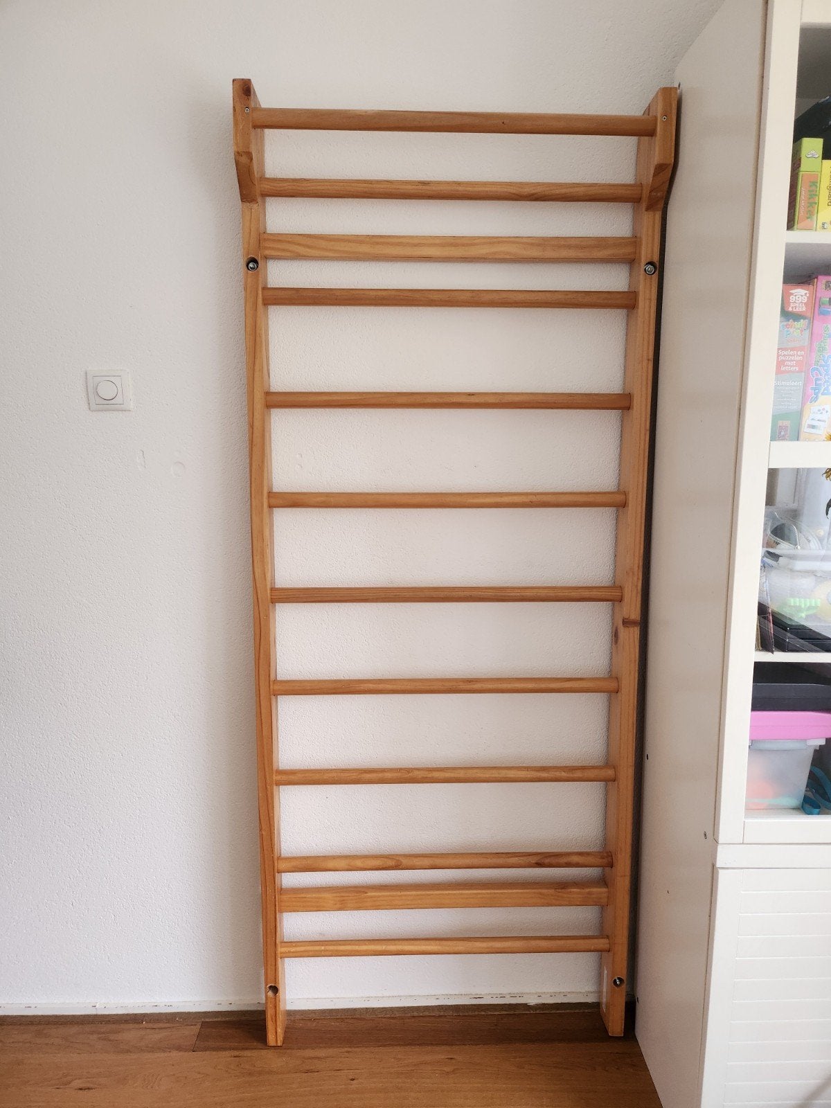 Houten klimrek / wandrek voor kinderen met trap/glijbaan, Sport en Fitness, Ophalen, Gebruikt