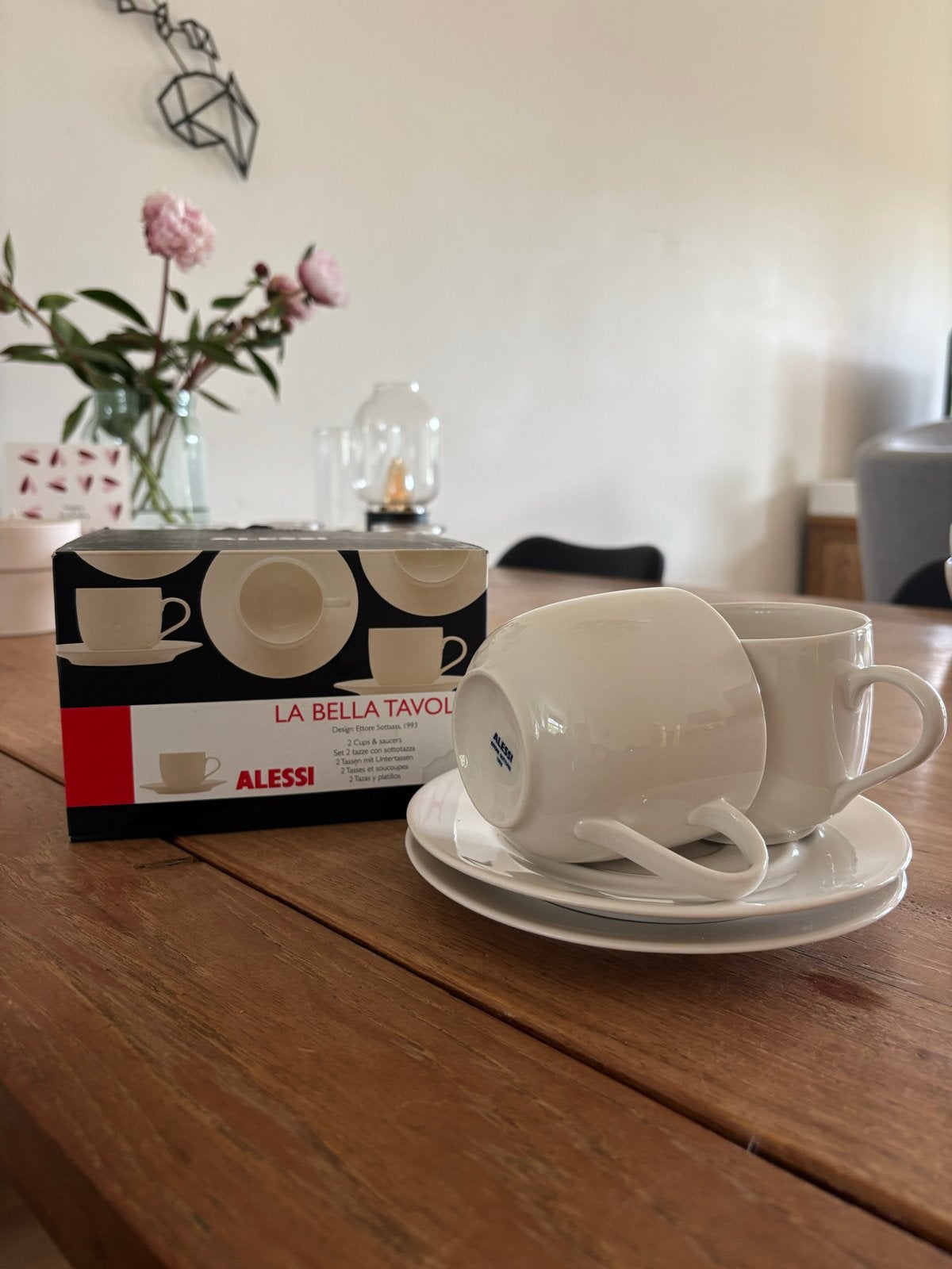 Alessi La Bella Tavola Kop en Schotel Set (2 stuks), Ophalen, Nieuw, Effen, Kop(pen) en/of Schotel(s)