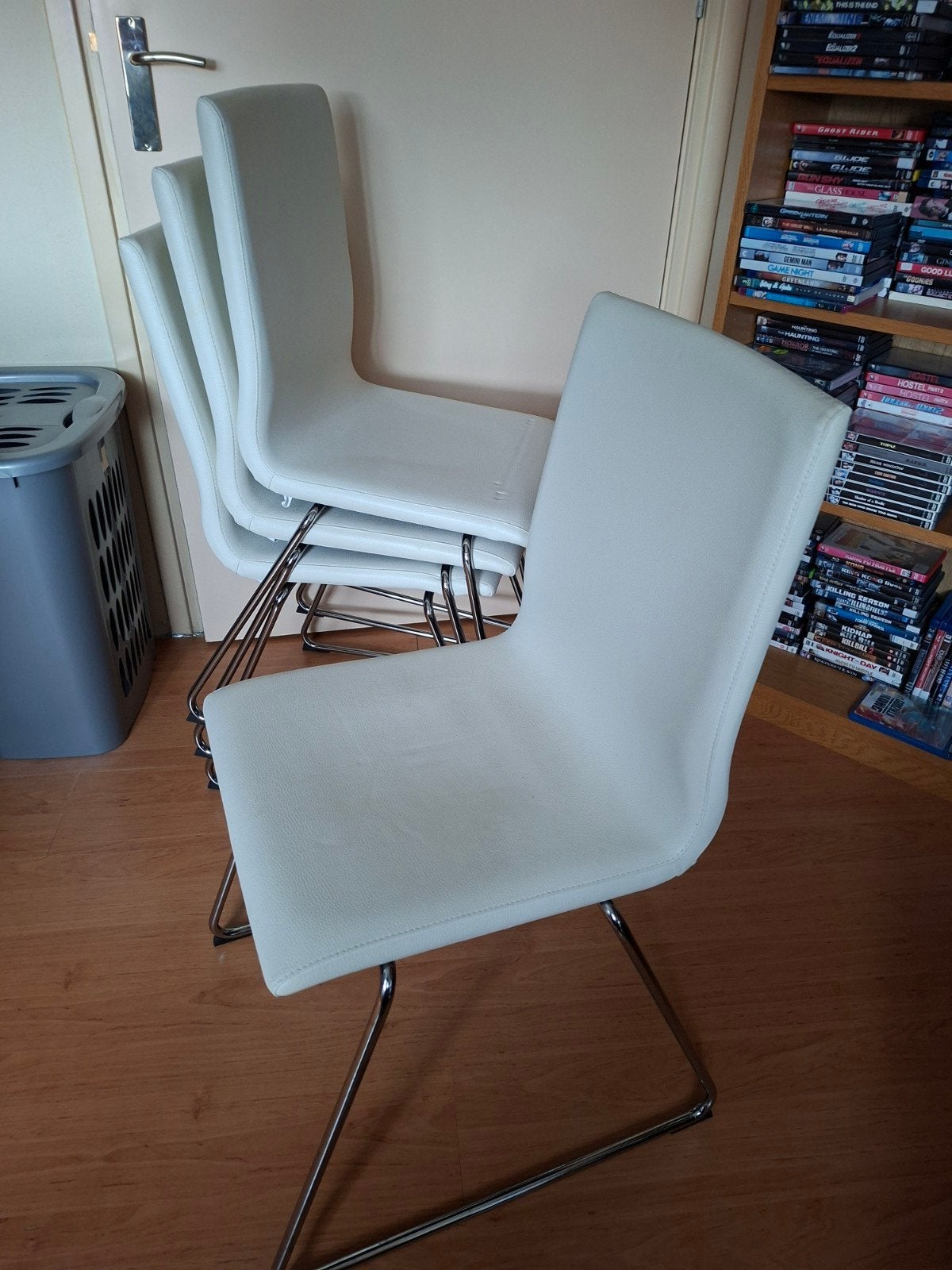 eetkamerstoelen 4 stuks, Ophalen, Overige materialen, Gebruikt, Wit