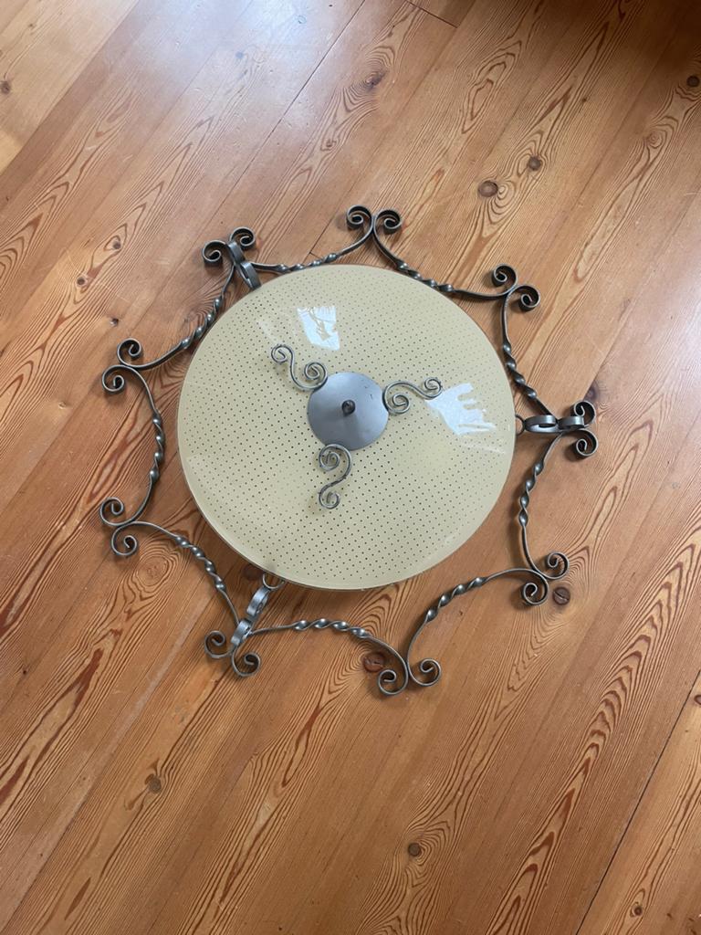 Mooie vintage antieke 50er jaren plafonniere, Huis en Inrichting, Lampen | Plafondlampen, Ophalen of Verzenden, Zo goed als nieuw