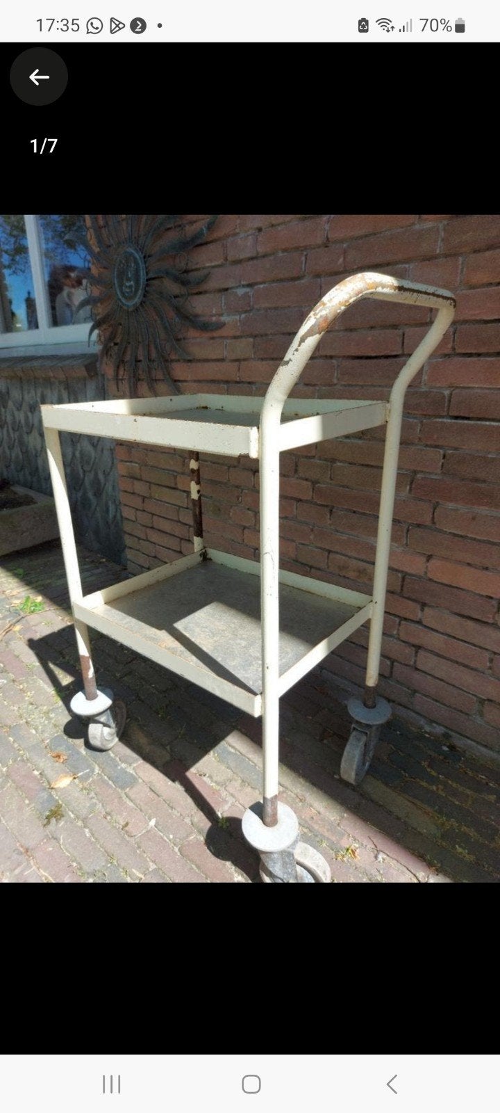 Trolley ziekenhuis Den Bosch GZG industrieel vintage wagentj, Ophalen