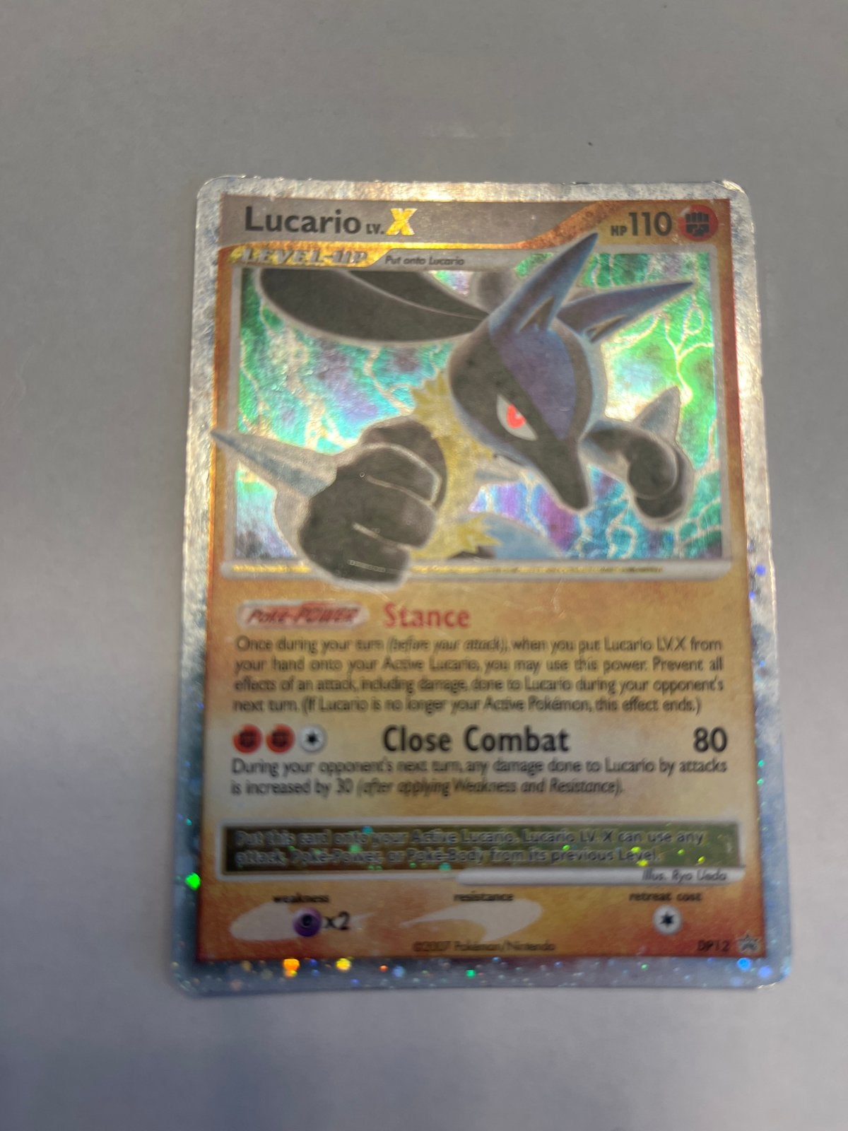 Lucario LV.X Pokémon kaart - DP12 Promokaart, Ophalen of Verzenden, Gebruikt, Losse kaart, Foil