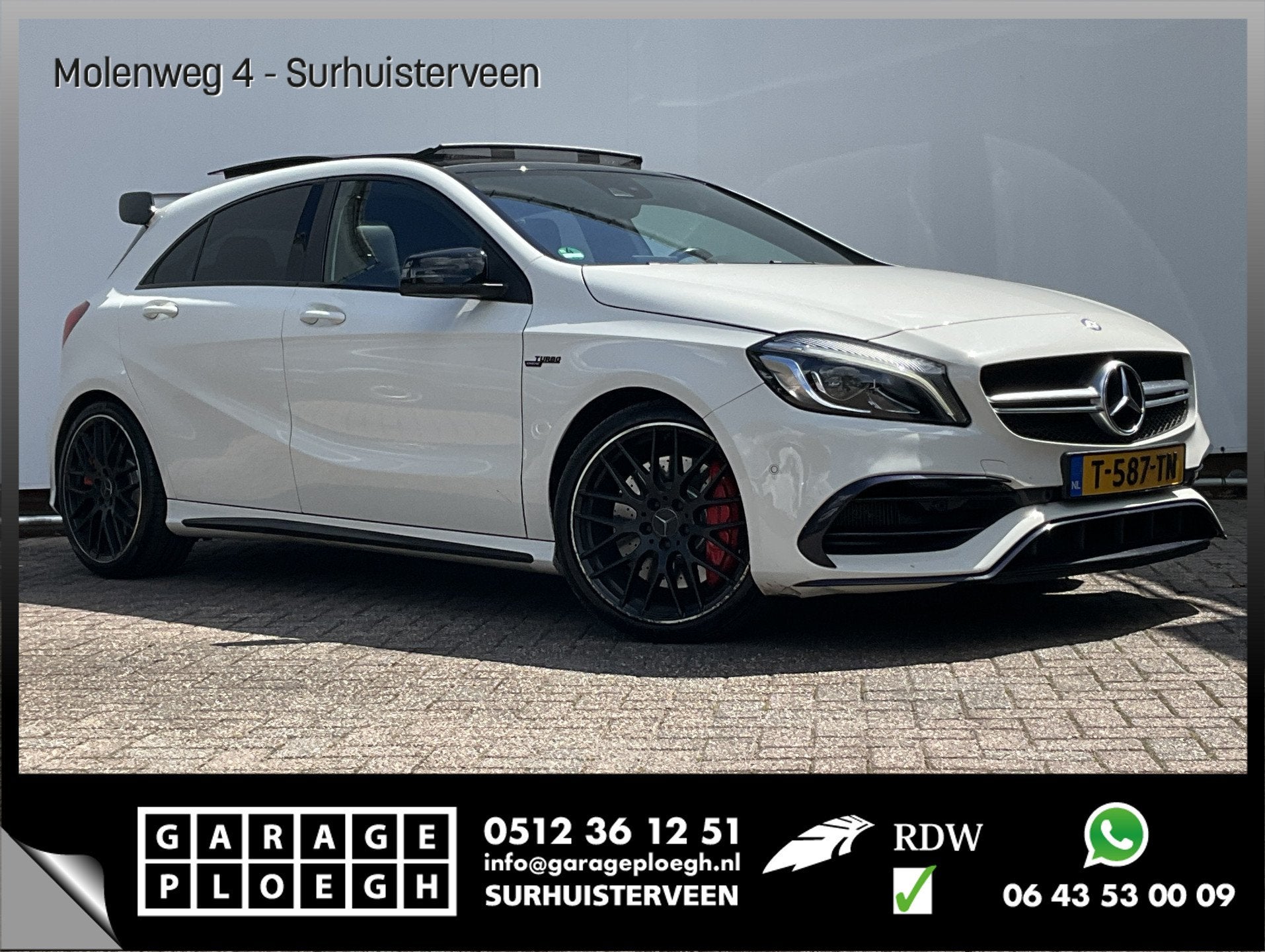Mercedes-Benz A-Klasse AMG 45 4MATIC Pano.dak Leer Voll.Onde, Auto's, Automaat, Gebruikt, Euro 6, 4 cilinders