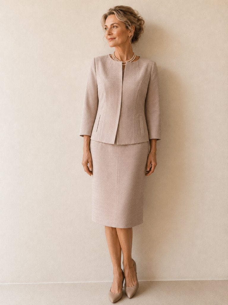 Natan Roze Rokpak Pastel Pink Quiet Luxury Designer EU 44, Kostuum of Pak, Verzenden, Maat 42/44 (L), Zo goed als nieuw