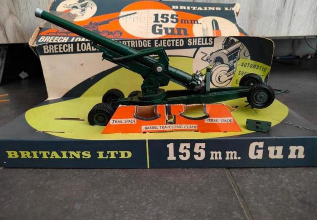 Vintage Britains Ltd 155mm Kanon Speelgoed met Doos, Ophalen of Verzenden, Gebruikt