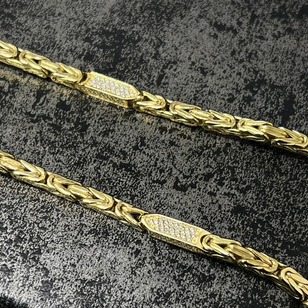Gouden ketting 14 karaat goud koningsketting, Ophalen of Verzenden, Zo goed als nieuw, Goud