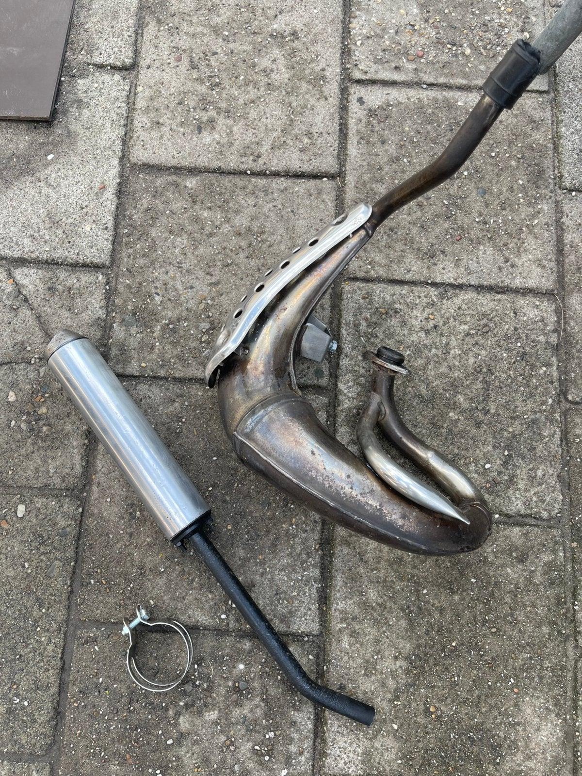 Originele uitlaat RVS derbi senda xtreme met HGS demper, Ophalen of Verzenden, Zo goed als nieuw, Uitlaat
