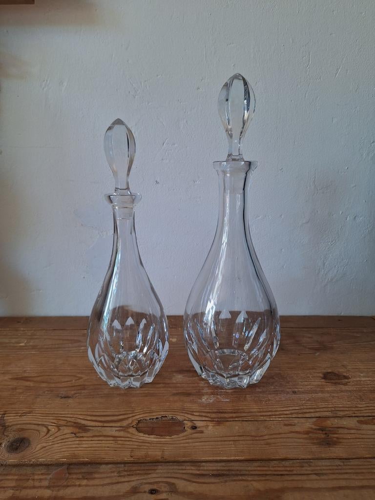 Set van 2 loodkristal glazen karaffen, Antiek en Kunst, Antiek | Glas en Kristal, Ophalen
