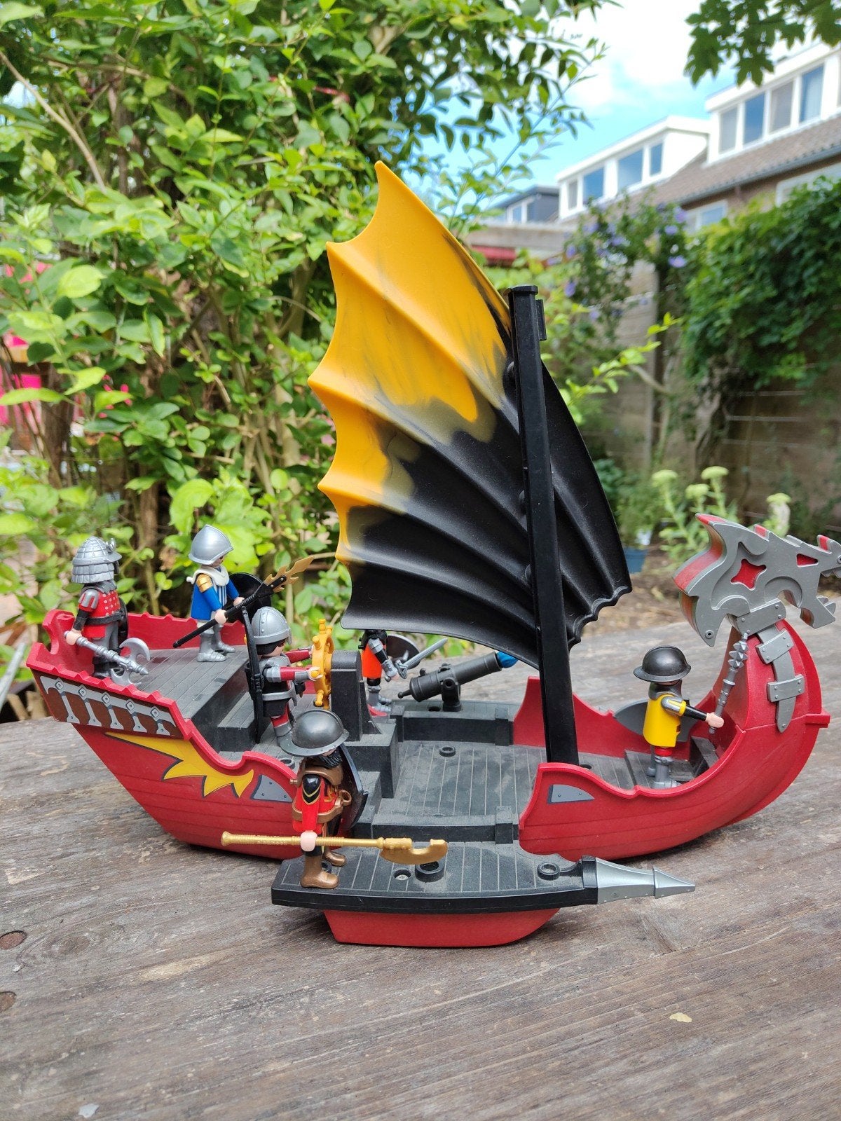 Playmobil Drakenboot met ridders en accessoires, Ophalen of Verzenden, Gebruikt, Knights, Boot/Schip