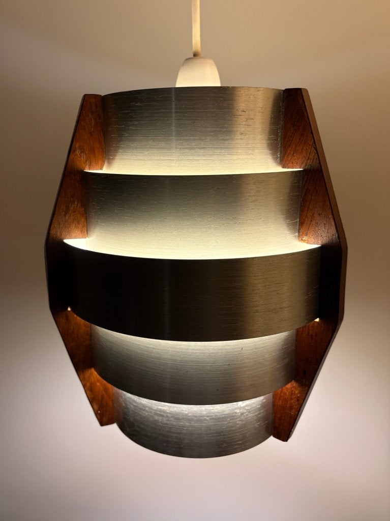 Zweedse hanglamp van Hans Agne Jakobsson uit de jaren 60, Gebruikt, Retro, Hout, E27 (groot)