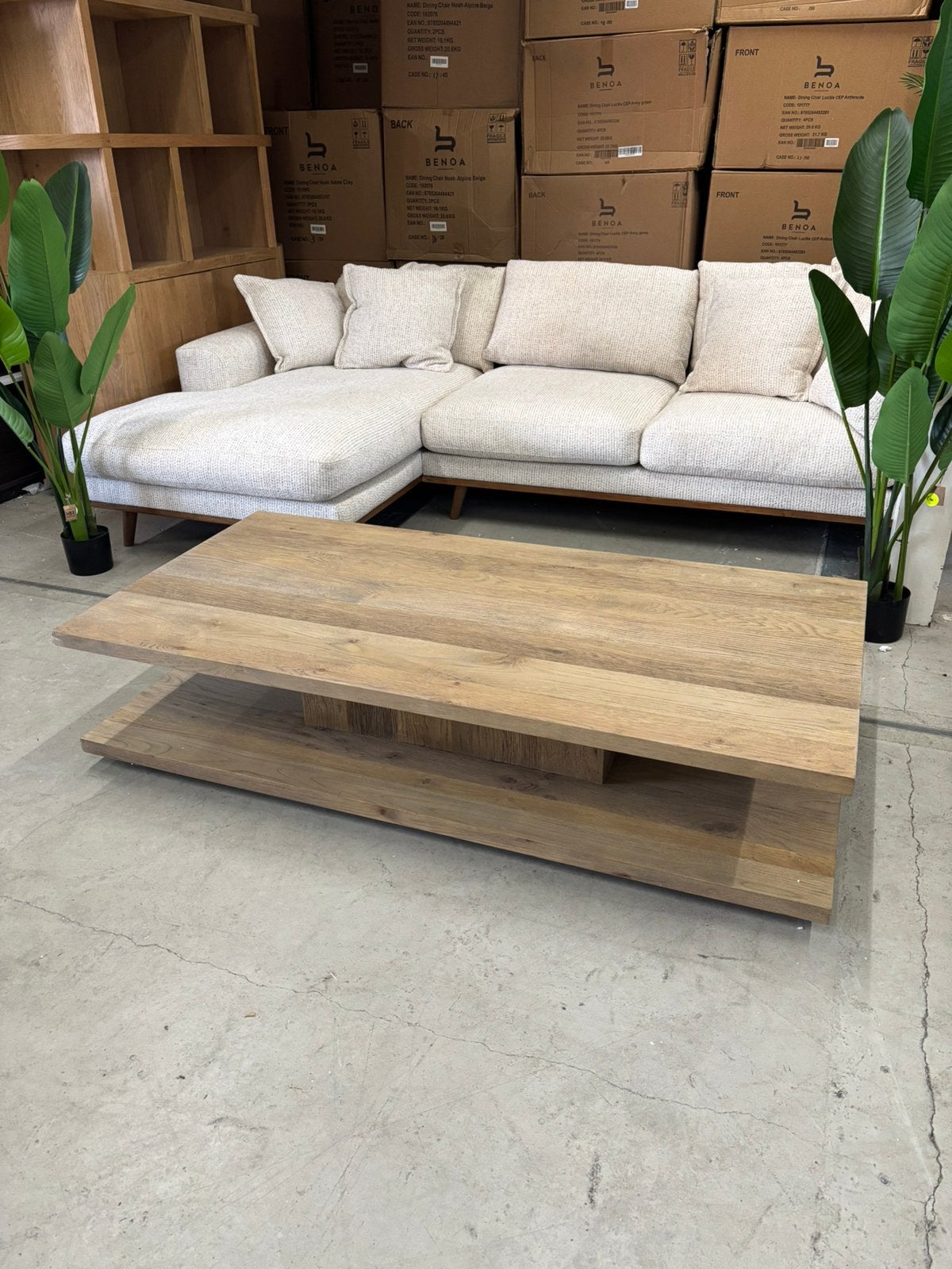 Salontafel Vermont eikenhout 160 x 80 cm van Rivièra Maison, Ophalen, Minder dan 45 cm, Rustiek, Onbekend