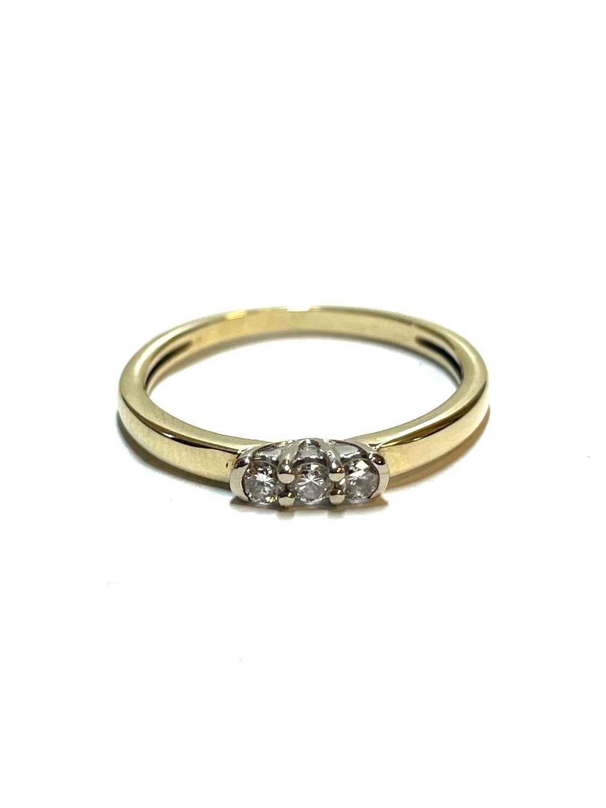14k gouden ring met diamant, -, -, Ophalen of Verzenden, Zo goed als nieuw