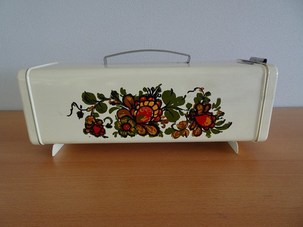 ontbijtkoek trommel blik gemberkoek brabantia vintage, Metaal, Brabantia, Ophalen, Beige