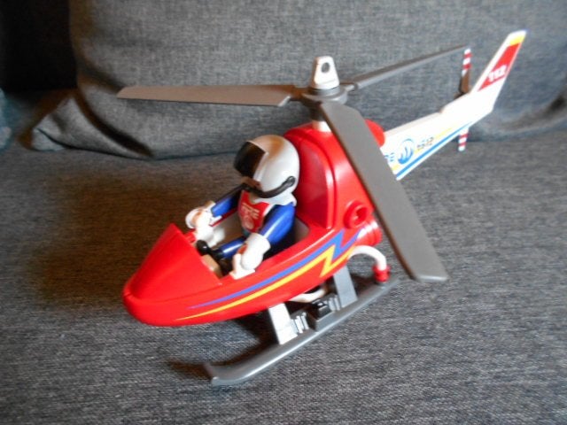 Playmobil helicopter 4824 en brandweerman 4621, Kinderen en Baby's, Speelgoed | Playmobil, Complete set, Voertuig, Ophalen of Verzenden