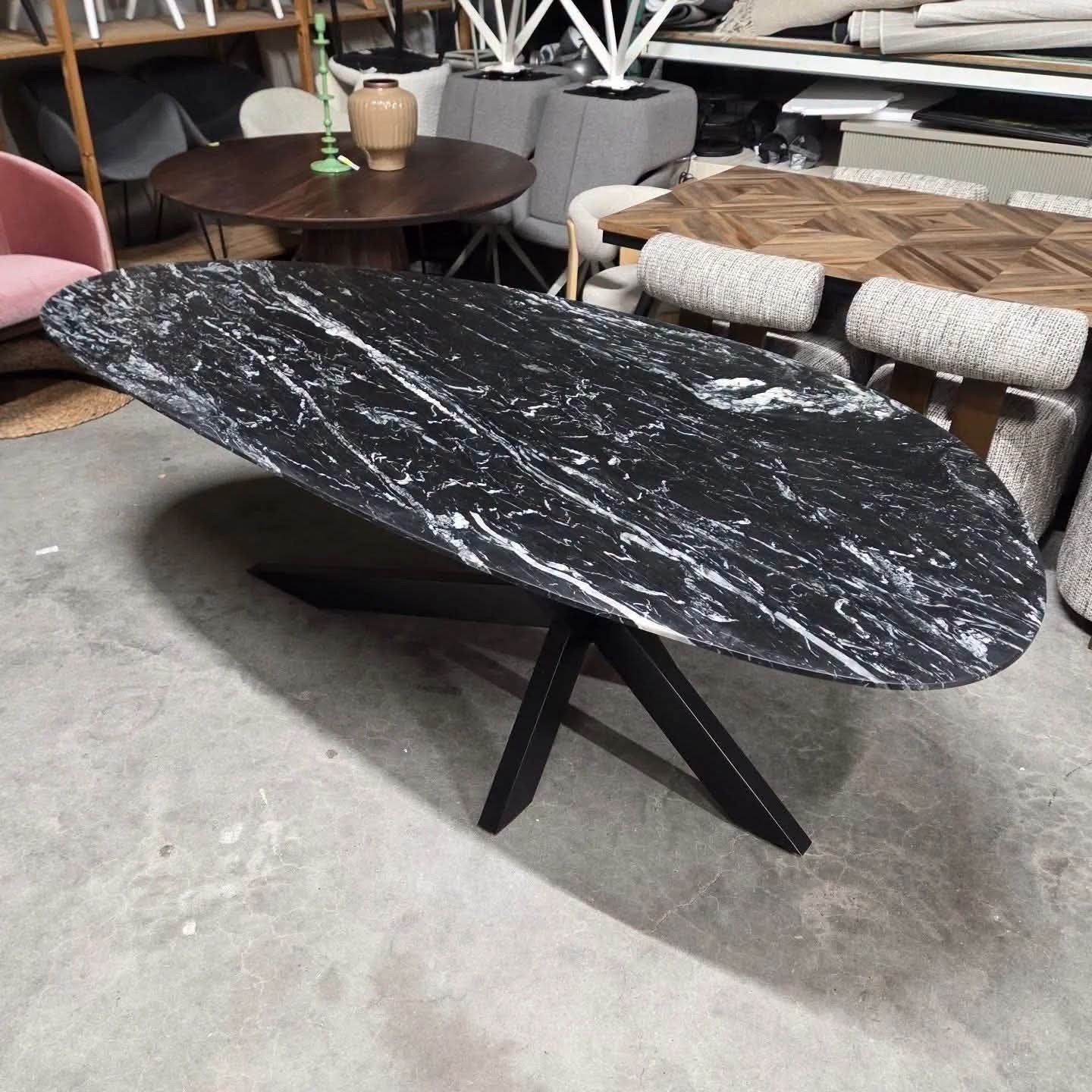 Organische Eettafel Trocadero zwart Marmer 220 cm Richmond, Ophalen, Richmond Interiors, Onbekend, Nieuw
