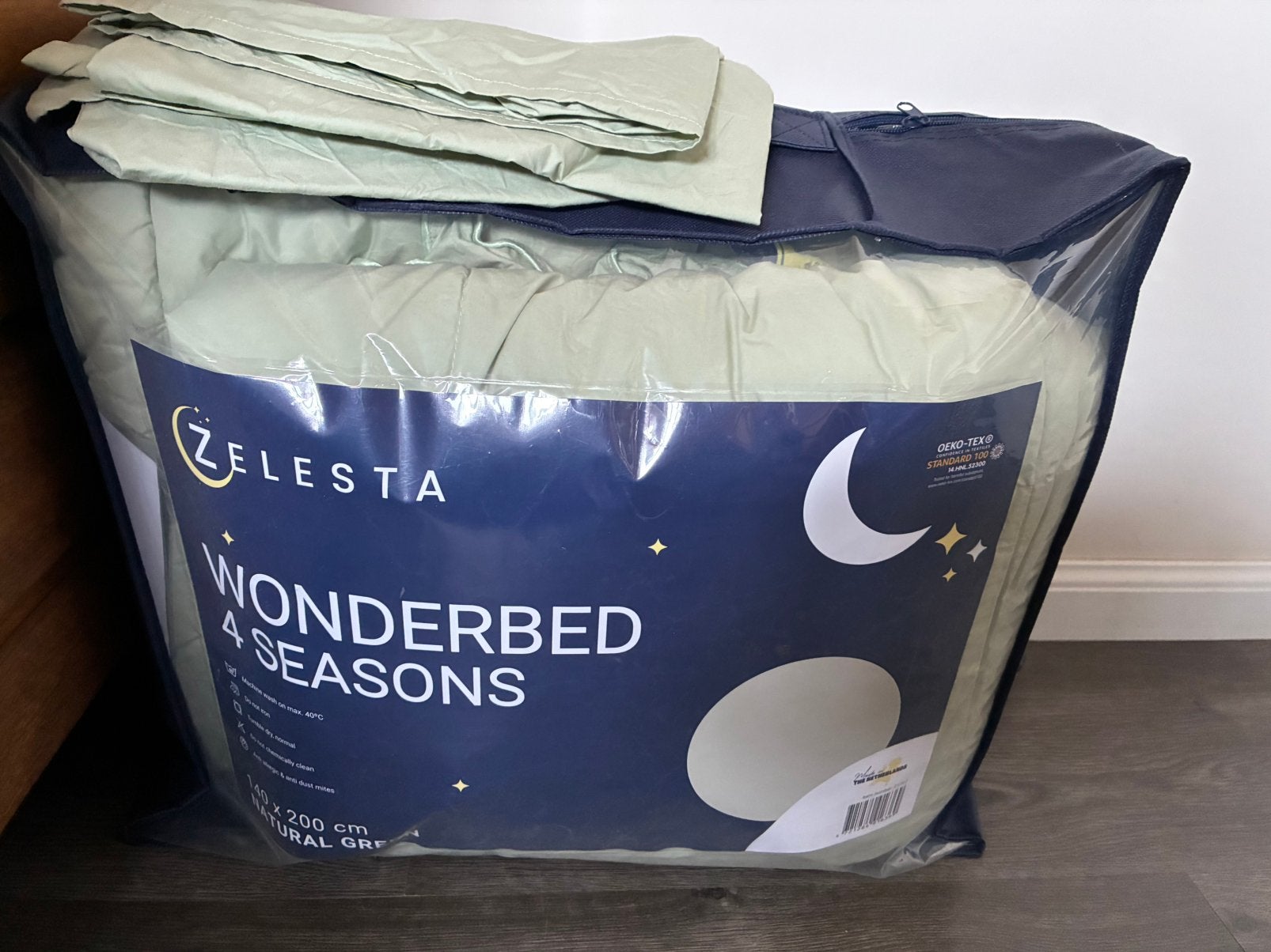 Zelesta katoen 4 seizoenen nieuw! 140x200 incl. Kussensl, Huis en Inrichting, Eenpersoons, Nieuw, Ophalen of Verzenden, Deken of Dekbed