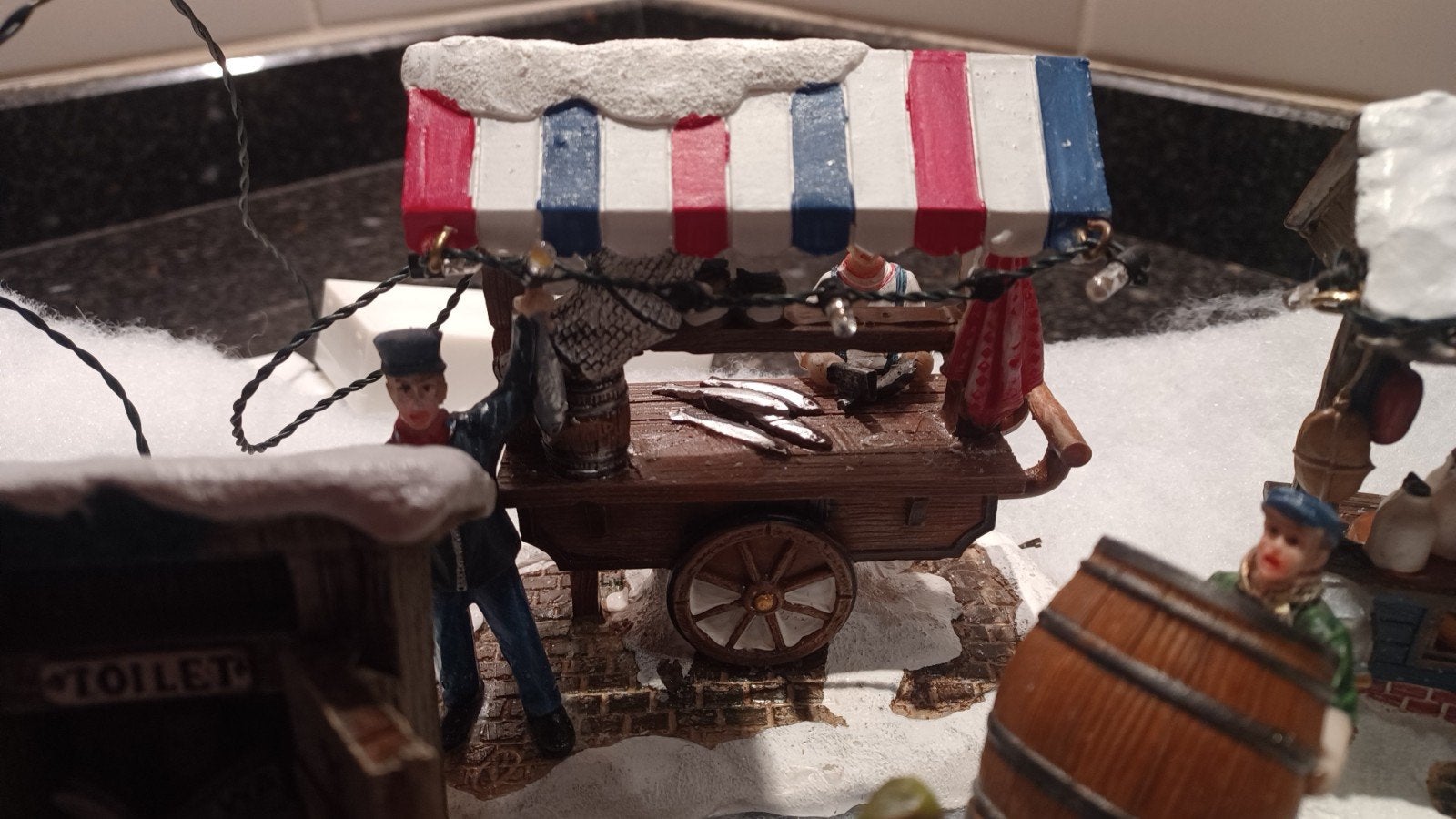Kerstdorp kraampjes en poppetjes, Ophalen of Verzenden, Gebruikt