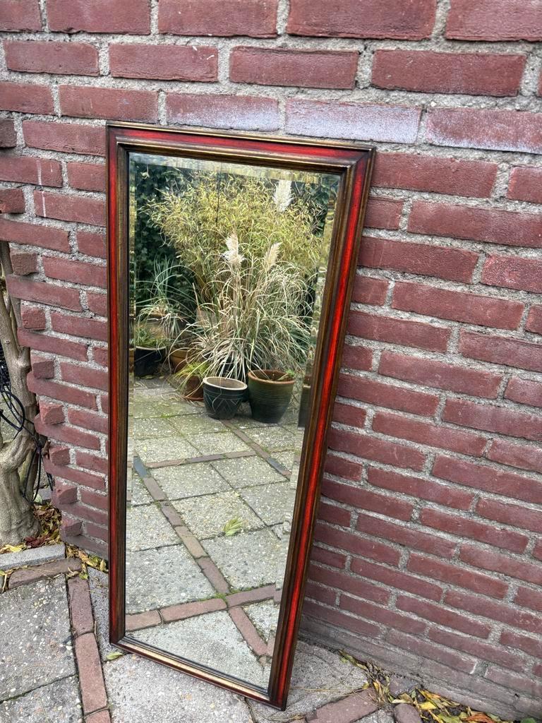 Vintage Deknudt België Spiegel - 123x47cm, Antiek en Kunst, Ophalen, Rechthoekig, Minder dan 50 cm, 100 tot 150 cm