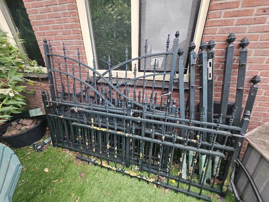 Metalen hekwerk - Diverse delen, Ophalen, Gebruikt