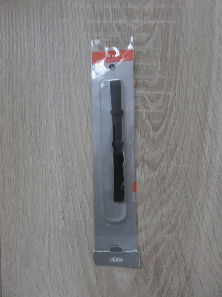 HEMA ZWART HORLOGEBANDJE NIEUW  10 MM BREED, Verzenden, Nieuw