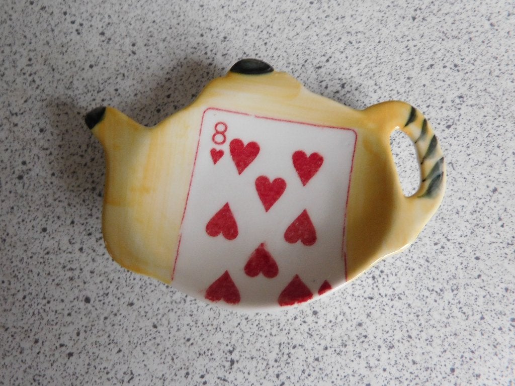 Theetip Kaart Vic's Handpainted, Overige merken, Keramiek, Overige typen, Vintage