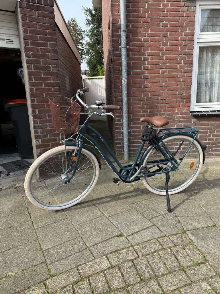 Herenfiets + Damesfiets Elops Leigrijs/Groenblauw, Ophalen of Verzenden, Zo goed als nieuw, Overige merken, Versnellingen