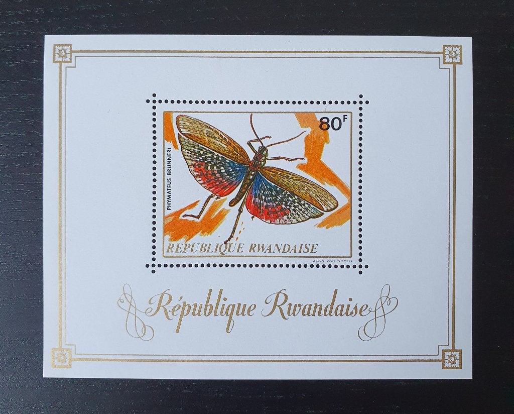 Rwanda 1973 Insecten Michel blok 30 postfris, Verzenden, Postfris, Dier of Natuur
