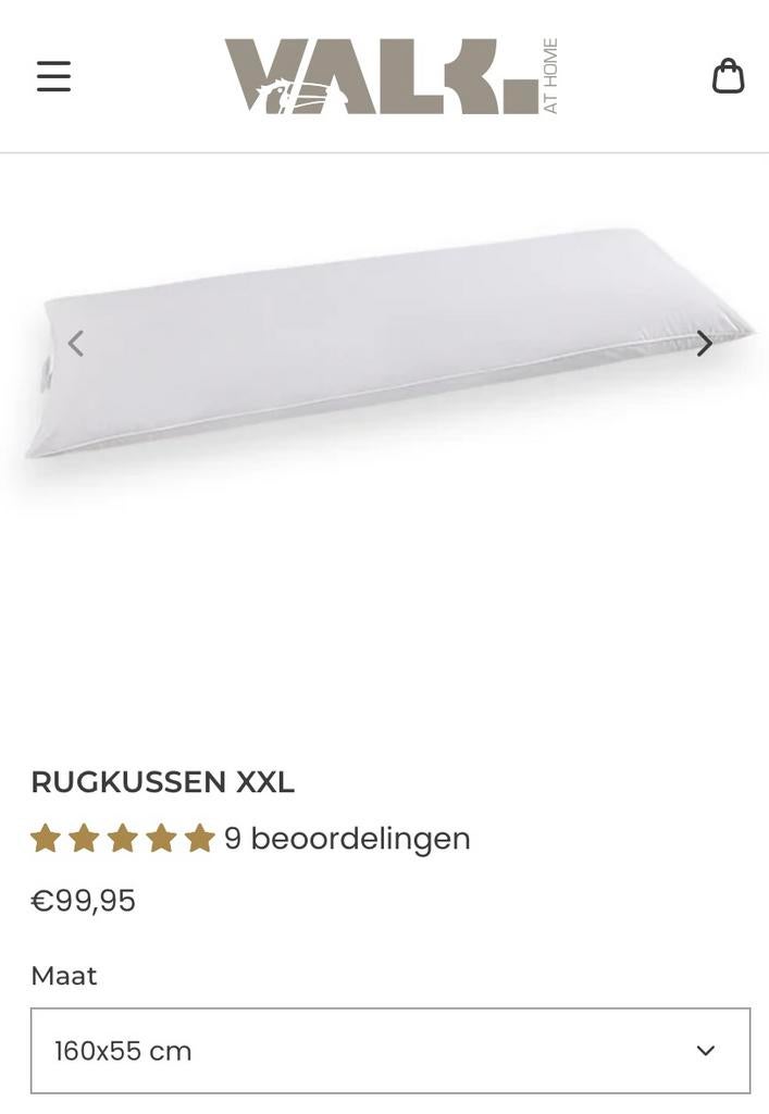 Rugkussen XXL Van der Valk Home, Huis en Inrichting, Slaapkamer | Beddengoed, Ophalen of Verzenden, Zo goed als nieuw, Tweepersoons