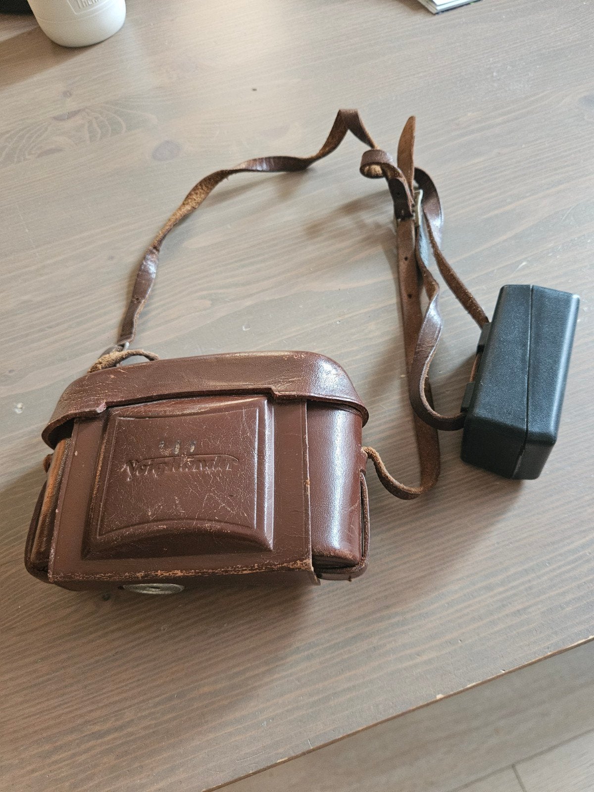 Vintage Voigtländer Vito II camera met leren tas, Ophalen of Verzenden, Gebruikt, Compact, Overige Merken