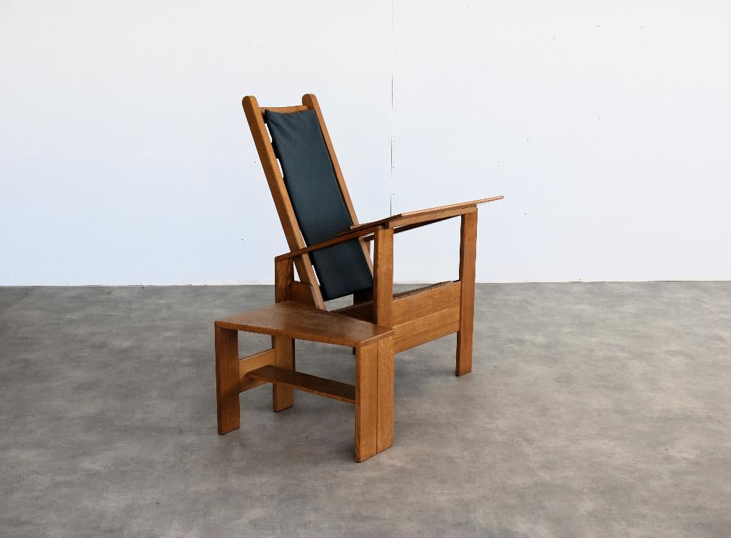 vintage fauteuil met bijzettafel | Wim Mulder | jaren 80, Gebruikt, ., 75 tot 100 cm, Ophalen of Verzenden