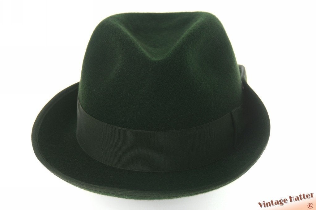 Vintage Gleufhoed met drukknoop Der Schutzenhut groen 55,5, Hoed, 57 cm (M, 7⅛ inch) of minder, Gedragen, Der Schützenhut