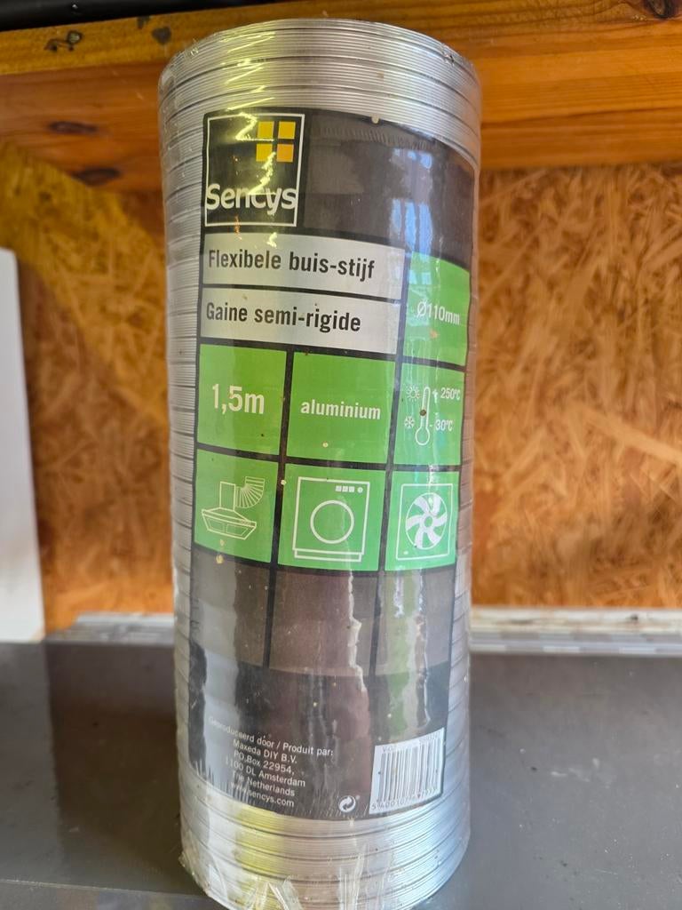 Sencys Flexibele Aluminium Buis Ø110mm - 1,5m, Ophalen of Verzenden, Nieuw, Ventilator en Afzuiger