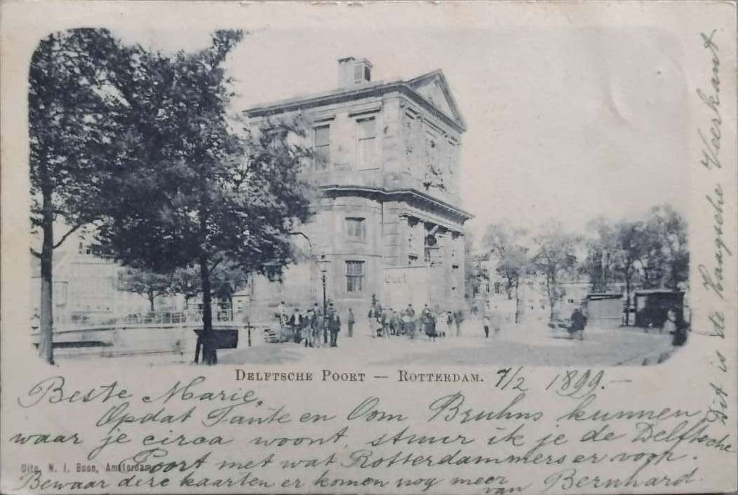 Delftsche Poort Rotterdam (1899) - Gelopen naar München, Ophalen of Verzenden, Voor 1920, Gelopen, Zuid-Holland