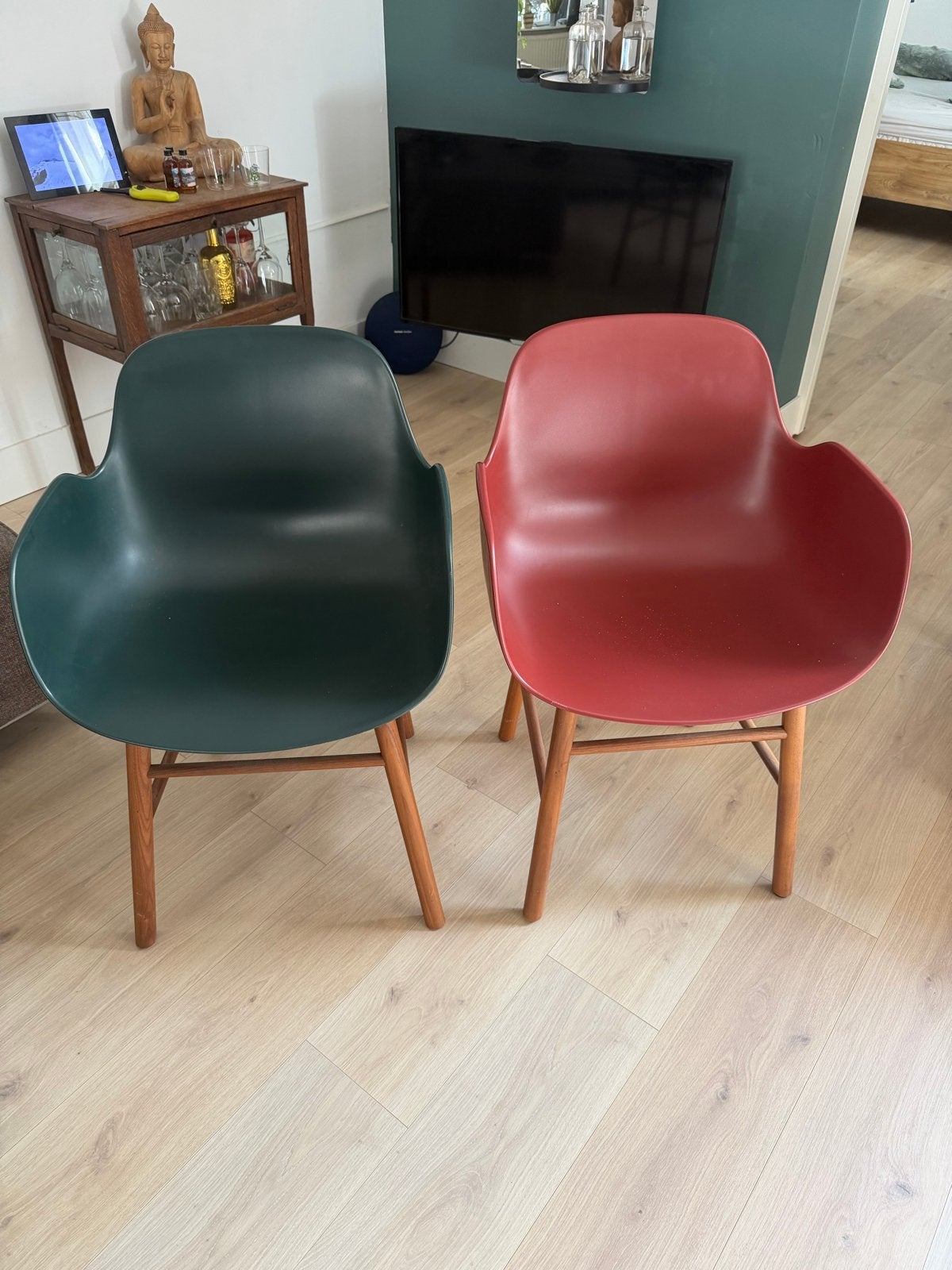 Normann Kopenhagen eetkamerstoelen, Huis en Inrichting, Ophalen, Kunststof, Gebruikt, Overige kleuren