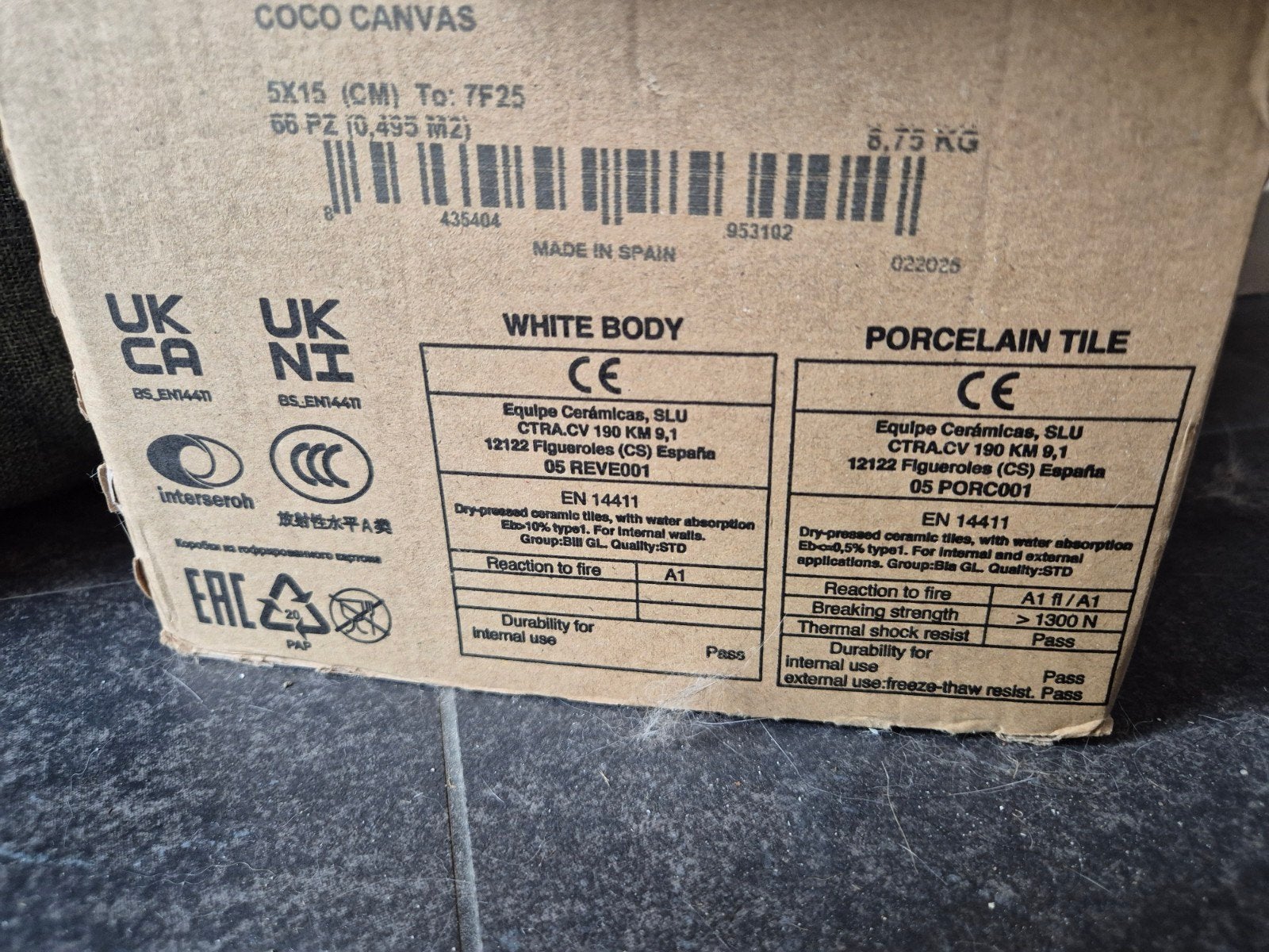 porseleinen Tegels 5x15 Coco canvas White body, Doe-het-zelf en Verbouw, Tegels, Ophalen, Nieuw, Minder dan 20 cm, Minder dan 20 cm