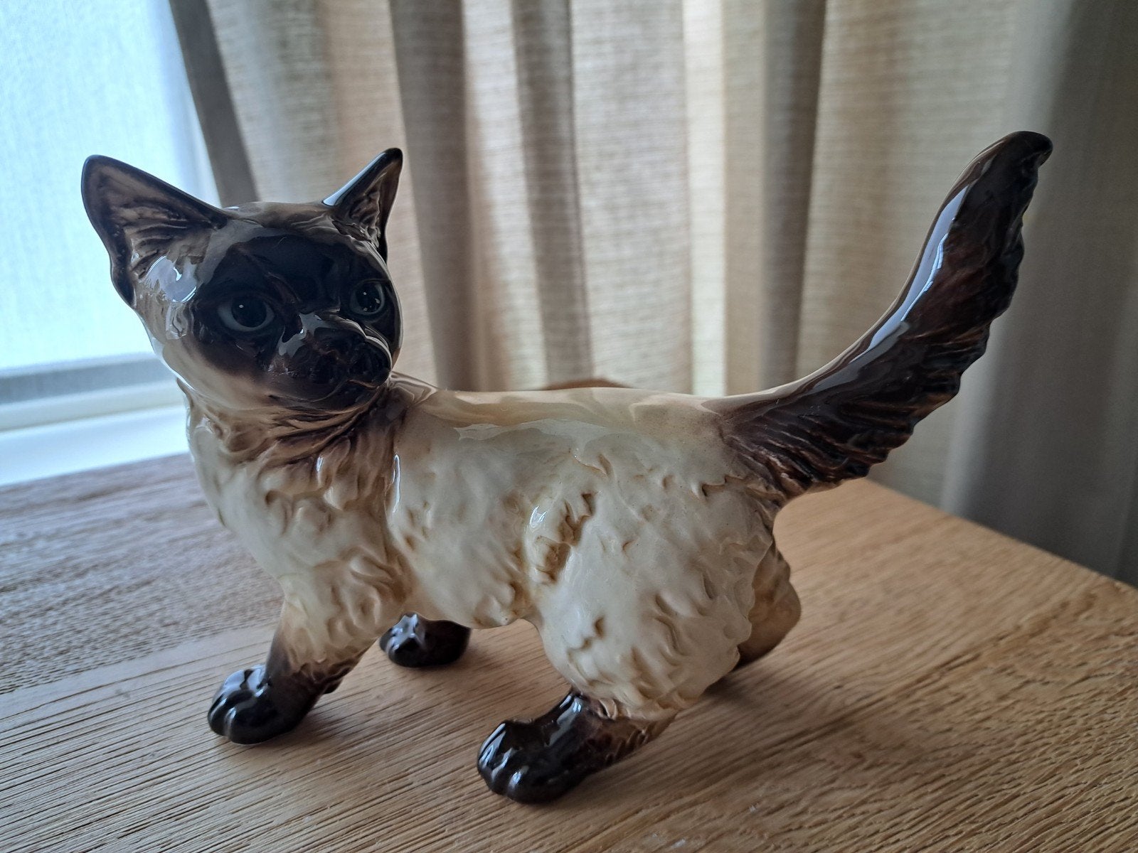 Vintage Siamese Kat Beeldje - Keramiek, Ophalen of Verzenden